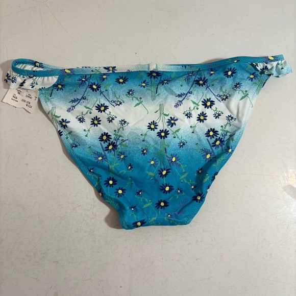 BNWT Aerie women’s blue floral ruffled bikini swim bottoms in size small - Picture 2 of 8